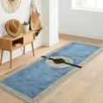 thumbnail image 1 of Casavani - 4'x6' Blue Block Printed Cotton Area Rugs for Living Room Outdoor Patio Rugs, 1 of 7