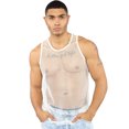 thumbnail image 3 of Faithtur Male Mesh Sleeveless Fishnet Tank Tops,Workout Underwear Vest, 3 of 10
