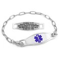 thumbnail image 1 of MedicEngraved Stainless Steel Custom Medical Alert Bracelet - 4mm Paperclip Link, 1 of 7