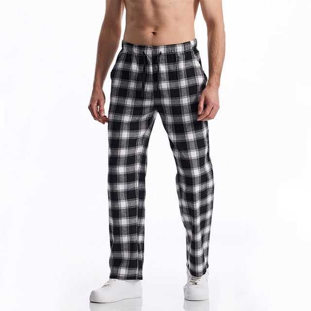 asjyhkr Mens Pajama Pants Drawstring Elastic Waist Lightweight Lounge Trousers with Pockets