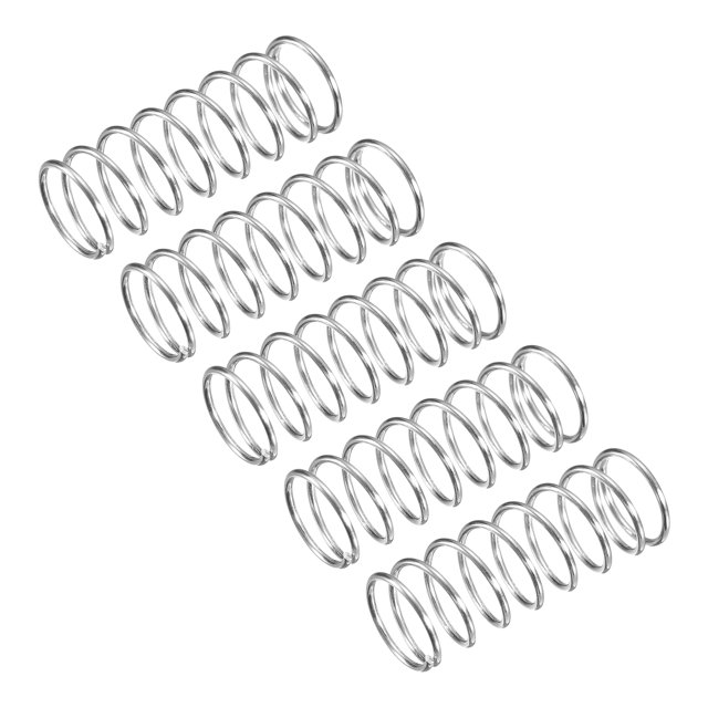 Unique Bargains Compression Spring, 5 Pack 304 Stainless Steel, 10mm OD, 0.8mm Wire, 25mm Length