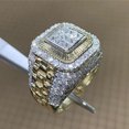 thumbnail image 2 of Bague de Luxe pour Hommes Incrustée de Strass Bague de Doigt Hip Hop Mariage Fiançailles Cadeau, 2 of 5