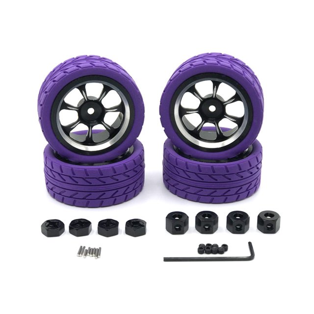 maskred Alloy Rims Wheel Tires Hub Adapter For WLtoys 1/12 1/14 1/18 LC 1/14 Easy Purple 1Set