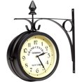 thumbnail image 3 of Two Sided Train Station Wall Clock Black Vintage Design Clock Watch, 3 of 5