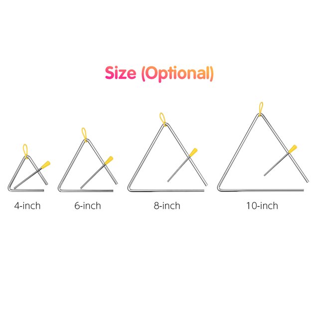 Musical Steel Triangle Percussion Instrument with Striker and Mallet Holder Gift for Kids to Learn and Enjoy Fun