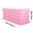 thumbnail image 2 of Uscallm Pleated Tablecloth 5-Layer Party Table Cover For Rectangular Round Square Tables Elegant Dining Decor Wedding Reception Banquet Tablecloth, 2 of 2