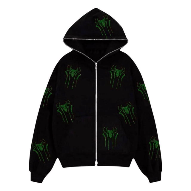 Chandail à Enfiler pour Femmes à Imprimé Spider, Graphique de Strass, Hauts Tendance