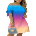 thumbnail image 1 of MesaSe Robe d'Été à Imprimé Floral pour Femmes, Robe Mini à Rayures à Épaules Dénudées, Robe Décontractée Ample avec Nœud, Mode Urbaine TTG, 1 of 5