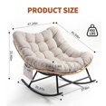 thumbnail image 2 of Indoor Outdoor Patio Rocking Glider Chair – 450 lbs Capacity – Weather-Resistant Rattan, UV-Proof Cushion & soft Toy Fleece Upholstery – Sturdy Rubber Wood & Reinforced Steel Frame, 2 of 7