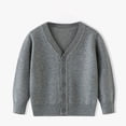 thumbnail image 3 of Liyamei Unisex Boy' Girls' Cardigans Sweater V Neck Long Sleeve Button Soild Knit Sweaters For 2 10 Years, 3 of 3