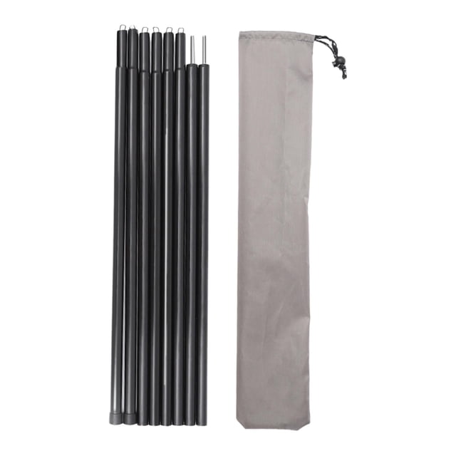 8 Section Adjustable Tarp Poles Camping Canopy Pole Outdoor Black