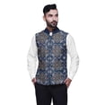 thumbnail image 1 of Atasi Damask Printed Wedding Jackets For Men Nehru Jacket Waist Coat For Wedding & Festive Season-X-Large, 1 of 4