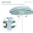 thumbnail image 4 of Outsunny 6FT Round Beach Umbrella with Tilt Mechanism, Striped Green, 4 of 7