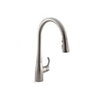 thumbnail image 2 of KOHLER 596-VS Simplice, 3 Jets, Robinet d'Évier de Cuisine avec Vaporisateur Rétractable, Voûte Haute, Acier Inoxydable Vibrant, 2 of 10