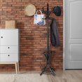 thumbnail image 3 of Giantex Coat Rack Free standing, Wooden Coat Rack Tree with 12 Hooks and Umbrella Stand, Entryway Hall Tree for Hats Clothes Handbags (Black), 3 of 8