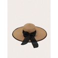 thumbnail image 3 of 1 Pce Accessoires de Mode pour Femmes Chapeau de Paille Décor Nœud Plage Été, 3 of 4