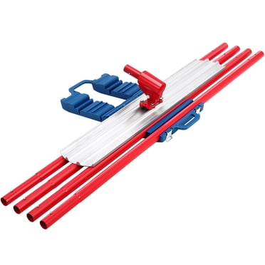 PIONEERWORKS Trousse de Flottaison pour Taureau en Béton Magnésium 48x8 Pouces, Outil Professionnel de Finition en Ciment à Extrémité Ronde avec 4 Poignées Ajustables 6 Pieds et Étui de Rangement en Métal, Alliage d'Aluminium pour un Nivellement Fluide et Efficace