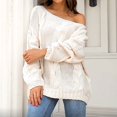 thumbnail image 1 of EGNMCR Womens Sweaters Fashion Solid Color Plus-Size Loose Round Neck Pullover, Gifts for Women, 1 of 6