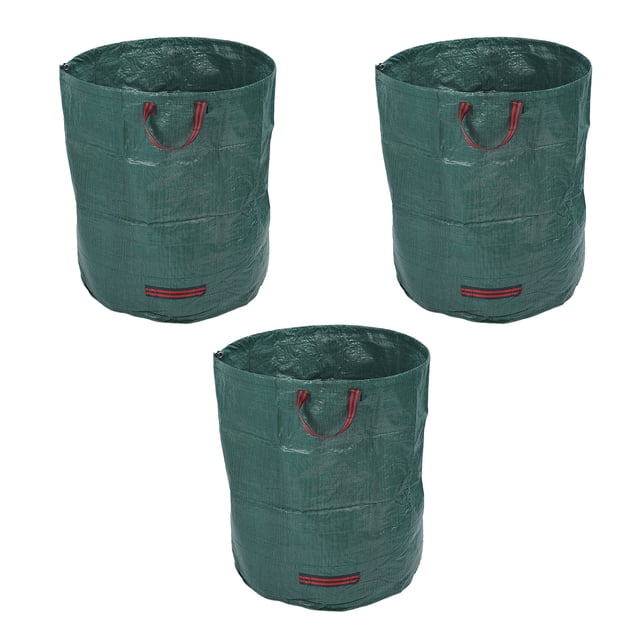 3 Pcs Sacs pour Déchets de Cour, Sacs de Jardinage Réutilisables Robustes, Sacs pour Feuilles de Pelouse avec Poignée, Sacs de Recyclage pour la Collecte des Déchets de Feuilles de Jardin de Camping