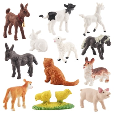 12Pc Farm Animal Toys Figurines Home Decorate Preschool Educational Arcti Animals Christmas Gift