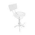 thumbnail image 3 of Carolina Classics Tabouret de Tracteur August avec Dossier en Blanc, 3 of 9