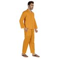thumbnail image 2 of Inkmeso Ensemble de Pyjama Classique Uni en Coton, Pyjama Boutonné pour Hommes, 2 Pcs, Tenue de Nuit, 2 of 7