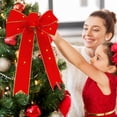 thumbnail image 2 of Christmas Tree Topperlarge Led Christmas Wreath Bows Led Christmas Wreath Bows Red Velvet Bows with Led Lights Christmas Tree Decoration Bows Front Door Happy New Year Christmas, 2 of 6