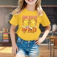 thumbnail image 2 of LUOGENLI T-Shirt pour Filles Enfants Mode Décontractée Imprimé Col Rond Ample Manche Courte T-Shirt Haut Maxi Hauts pour Filles Jaune 12-13 Ans, 2 of 5