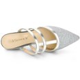 thumbnail image 4 of BLISSFUL STEP Women's Glitter Pointy Toe Flats Mules, 4 of 7