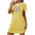 thumbnail image 1 of Birdeem Chemises de Nuit pour Femmes Chemise de Nuit Courte Surdimensionnée pour Femmes Robe Imprimée à Col Rond et Manches Courtes, 1 of 12