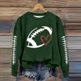 thumbnail image 2 of Aocisk Chandail à Capuche Léger à Manches Longues pour Femmes avec Imprimé Graphique de Football, Col Rond, Vert Foncé, Taille TG, 2 of 4