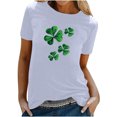 thumbnail image 2 of T-shirt de la Saint-Patrick pour Femmes Mode Col Rond Imprimé Manches Courtes T-shirt Décontracté Ample Hauts T-Shirts de la Saint-Patrick pour Femmes, 2 of 6