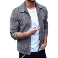 thumbnail image 1 of Rain Jacket mens Fashion Casual Solid Color Jacket Outdoor Zipper Jacket Tooling Jacket, 1 of 9