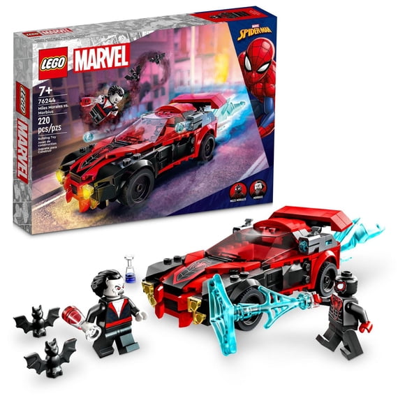 LEGO Marvel Spider-Man Miles Morales vs. Morbius Building Toy, Spider-Man Day Gift Idea, 76244