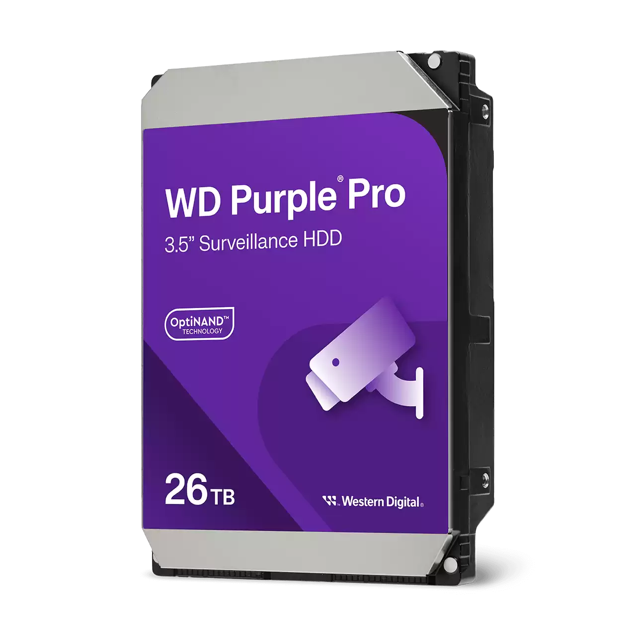Western Digital 26TB WD Purple Pro Surveillance SATA HDD, 3.5" Internal Hard Drive, 7200 RPM, 512MB Cache, CMR - WD260PURP