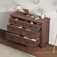 thumbnail image 4 of AKDSteel Rustic Modern Wide Dresser with 6 Drawers – Sturdy MDF Storage Cabinet with Unique Drawer Design, Suitable for Bedroom, Living Room & Hallway, 4 of 7