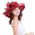 thumbnail image 1 of Women Church Cap Wide Brim Bow Foldable Adjustable Anti Sun Hat for Beach, 1 of 10