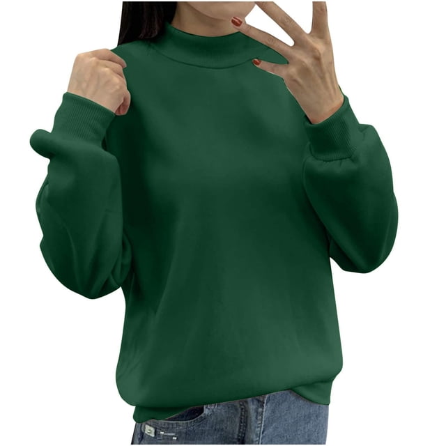 Jamicy Chandails pour Adolescentes 2025 Nouvelle Mode Chandails Décontractés Surdimensionnés Col Rond Manches Longues Chandails à Enfiler Hauts 2025 Mode d'Automne Vêtements Légers T-Shirts