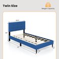 thumbnail image 3 of Gymax Lit Plateforme Simple Rembourré Base de Matelas Tête de Lit Capitonnée Bleu, 3 of 10