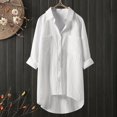 thumbnail image 2 of Women‘s Casual Linen Blouses Tops Long Sleeve Button Down Shirts, 2 of 6