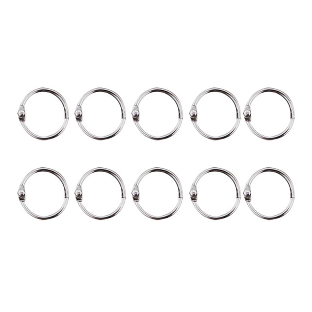 MasteelfCA 100pcs 20MM DIY Photo Album Loose-leaf Book Circle Key Ring Photo Album Buckle Snap Ring Binding Meatl Circle (Silver)