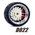 thumbnail image 1 of Carlomo Roues 1/64 pour Modèle de Voiture D-Class 2 Ensemble de Détail en Alliage Pièces de Réparation avec Pneus en Caoutchouc Disques de Frein Passe-Temps Adultes D022, 1 of 6