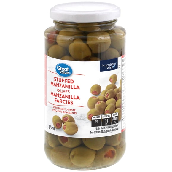 Great Value Stuffed Manzanilla Olives with Pimento Paste