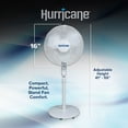 thumbnail image 3 of Hurricane Supreme 16 Inch 3 Speed Oscillating Stand Pedestal Fan, 2-Pack, White, 3 of 12