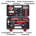 thumbnail image 2 of Tool Set General Household Hand Tool Kit With Plastic Toolbox, Storage Case, Red & Black | Hammer, Pliers & Screwdrivers Tool, Durable & Reliable | Portable & Lightweight, Repairs, Diy, 2 of 5