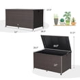thumbnail image 4 of Costway 133 Gallon Patio Rattan Storage Deck Box Container Wheel Handle W/Liner, 4 of 10