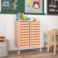 thumbnail image 2 of Costway 20 Drawers Rolling Storage Cart Art Craft Organizer on Wheels Multipurpose Orange, 2 of 10