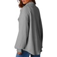 thumbnail image 4 of Qudderr Chemise Décontractée pour Femmes Veste Manches Longues Col en V Blouses Hauts Automne Hiver Chemises à Col pour Femmes S-2TG, 4 of 9