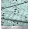 thumbnail image 2 of Soimoi Green Rayon Fabric To Travel Is To Live Text Print Sewing Fabric Yard 42 Inch Wide, 2 of 2