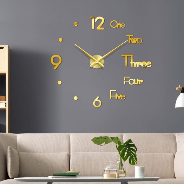 Dvkptbk Clock Frameless DIY Wall Mute Clock Mirror Sticker Home Office Decor Home Decor